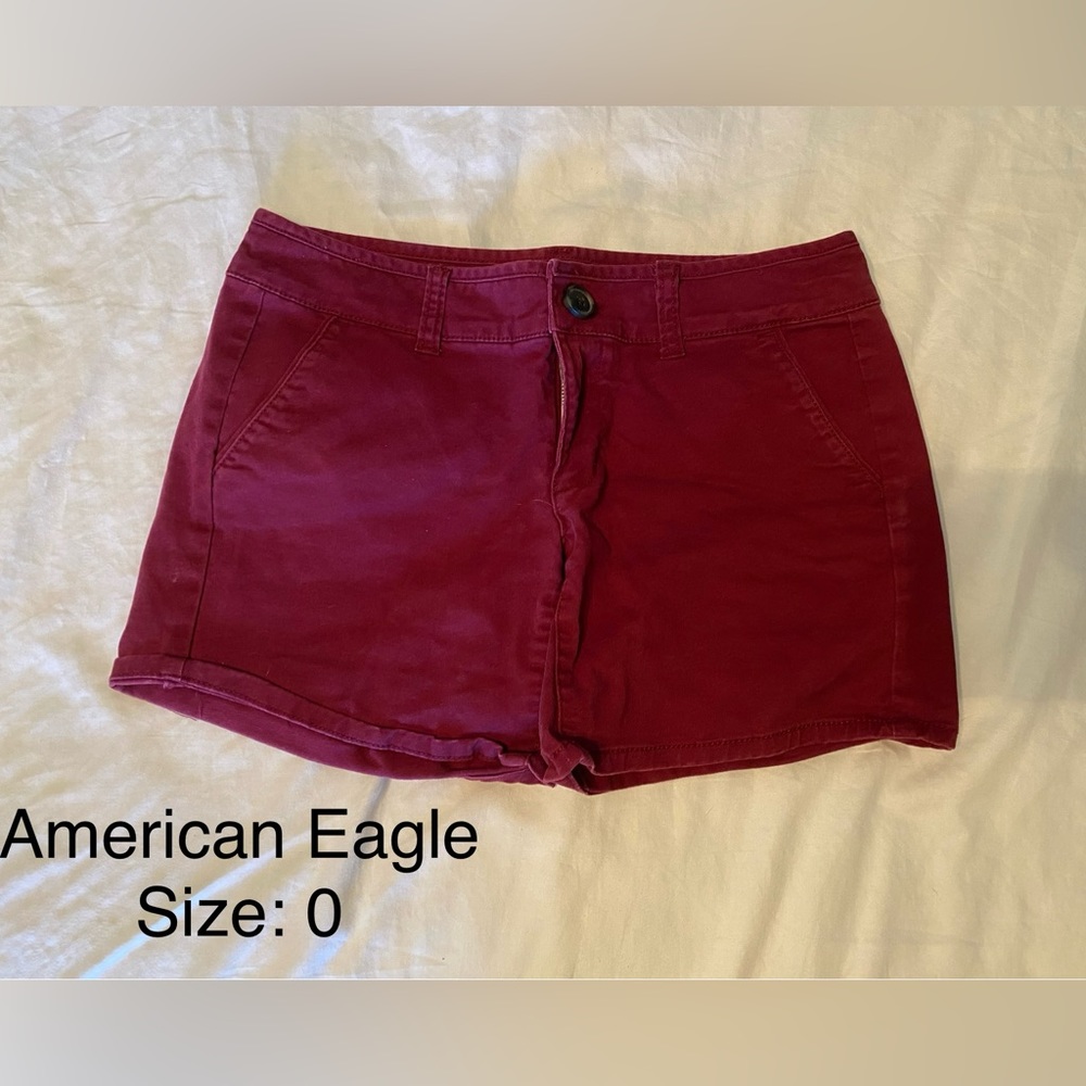 Maroon American Eagle shorts